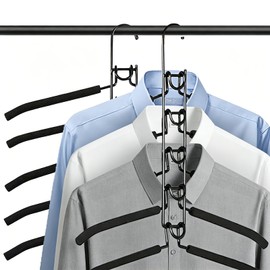 Ganchos para Ropa, 2 Piezas Ganchos para Pantalones Multicapa Desmontable | Perchas Plegables Multifuncionales para Jerseys, Camisas y Trajes