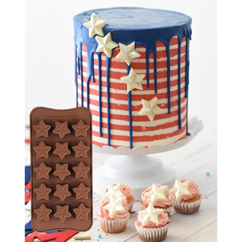 Bamutu Star Shape Chocolate Silicone Molds 2 PCS 15-Cavity Ice