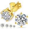 KRKC&CO Moissanite Stud Earrings, 14K Gold/White Gold Plated Earrings, 1CT-2CT