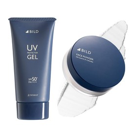 BILD [Shine Prevention Set] UV Gel, Face Powder, Non-stick, Oil Control, Natural Essential Oils (UV Gel & Face Powder)