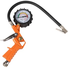 Manometer mit Reifenfüllpistole — maximaler Druck 16 bar/220 PSI, 33 cm Schlauch und Universal-Schnellanschluss