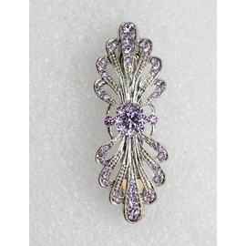 Faship Gorgeous Violet Rhinestone Crystal Small Floral Hair Barrette Clip