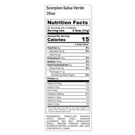 El Pinto Scorpion Salsa Verde (Extra Hot) 11oz Glass Jar Individual