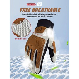 LYHXS-MOTOS Black Brown Adult Race Motorcycle Gloves - Summer Breathable Motocross, ATV, MX, UTV, BMX, Off-Road Bicycle Gloves (Brown, Medium)