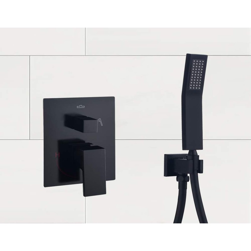 Wall Supply Elbow with Hand Shower Holder, Keymark Brass Square
