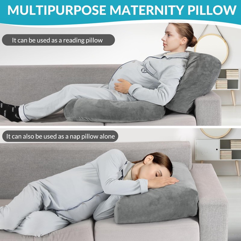 Pregnancy Pillows for Sleeping, 45.3 Inch Pregnancy Massage Pillow Full