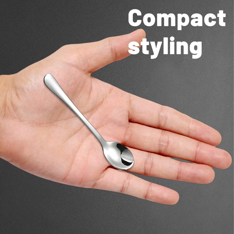 Pack of 10 Small Stainless Steel Spoons for Spice Jars,