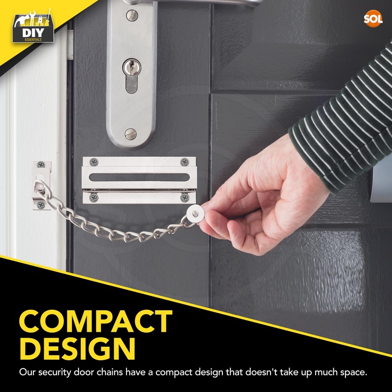 SOL 4pk Chrome Door Chain Kit – Restrictor for Front