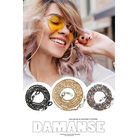 Damanse Eyeglass Chain,8 Pcs Beaded Eye Glasses Strap Holders around Neck For Women, Sunglasses Mask Necklace Lanyard(8pcs-g)