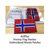 2 PCS AliPlus Norway Flag Patches Embroidered Tactical Military Morale