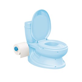 ToyLet Potty Training Toilet Seat | Toddler Potty Training with Comfy Seat Cover, Tank Storage & Paper Roll Holder | Easy to Empty and Clean | Soft & Comfortable Potty Trainer for Boys & Girls (Blue)