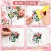WANDIC 10 Sheets Rub On Transfer Sticker, Pink Flower Stickers