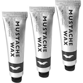 3 Tubes Mustache Styling Wax Strong Hold Water Based Wax for Men Stache Beard Sideburns Eyebrows Grooming Touch-up All Hair Color Types Dries Clear - Travel TSA Approved - MADE IN USA