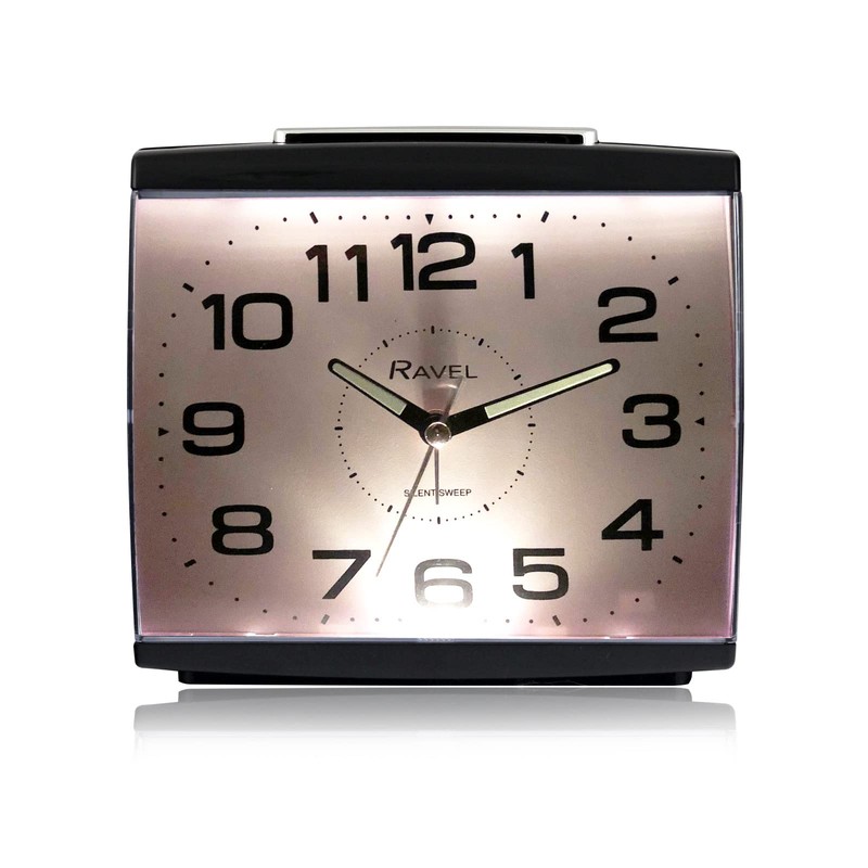 Ravel - Large Retro Bedside/Mantle Quartz Alarm Clock with Silent