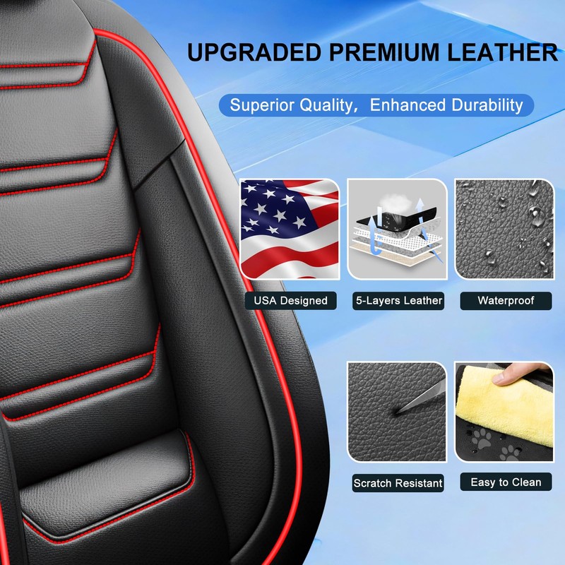 FiveFox Fit Camry Car Seat Covers (Front Pair) Compatible with
