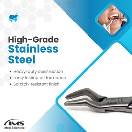 IMEDS Dental Extracting Forceps #32 with Serrated Offset Beaks Upper Lower Molar Tooth Extraction German Stainless Steel Professional Tools for Dentist Student Training