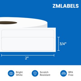 Compatible Thermal Labels Replacement for DYMO (30330 x (12 Rolls/6000 Labels)【3/4" x 2"】)