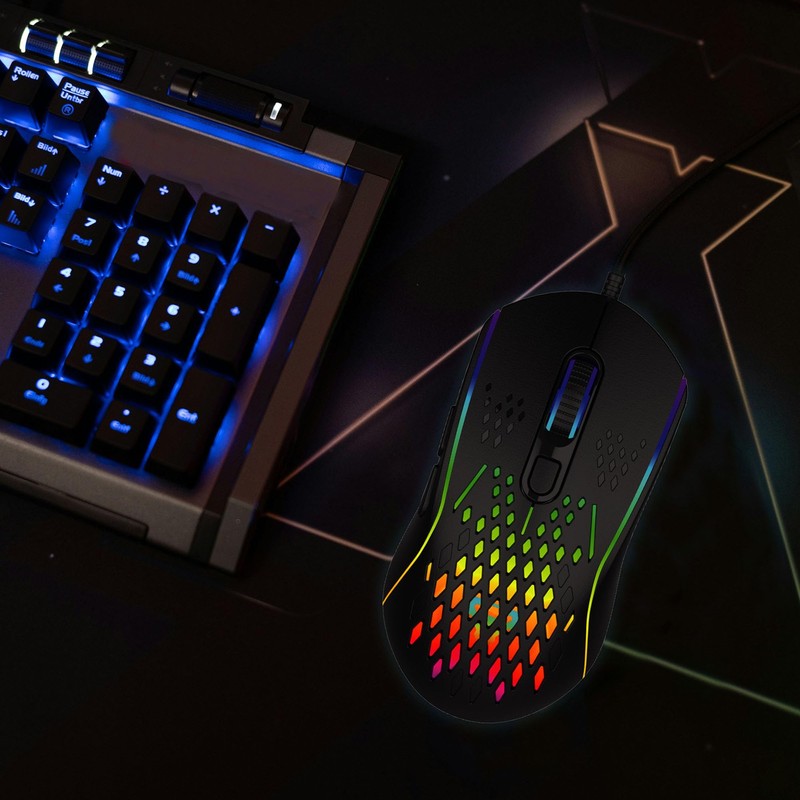 Laser Wired Gaming Mouse MI1210, RGB, 12800 DPI, 6 Buttons,