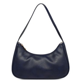 Afashor Shoulder Bags for Women Vegan Leather Hobo Sling Tote Handbag Retro Clutch Purse with Zipper Closure, Blue