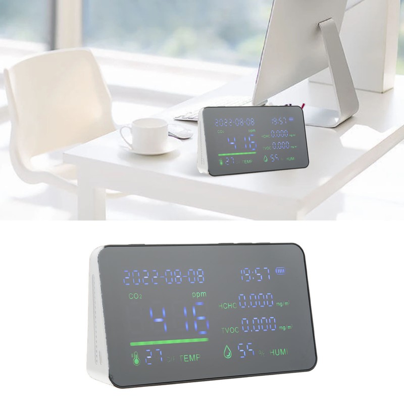 CO2 Detector ABS and Electronic TVOC Sensor Components Digital Temperature