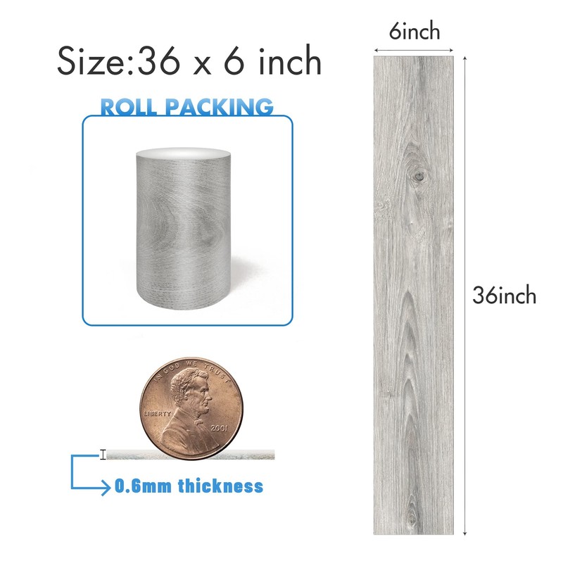 Peel and Stick Floor Tile, Waterproof Wood Grain Look Floor