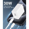 [2025 Upgraded] iPhone 16e Charger Fast Charging, 2-Pack 30W USB