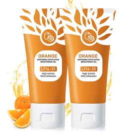 Orange Exfoliating Gel Scrub for Face and Body, Orange Peeling Gel, Moisturizing Scrub with Enzymes for Smooth & Radiant Skin, Gentle Exfoliator All Skin Types (2 Pack, 2 Fl Oz)