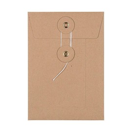 Envelope C6 162 x 114 mm, Brown, Twine Closure, Kraft Paper, Envelope - Pack of 10