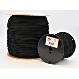 GREAT WHITE Trick Line/Tie Line, Black, 300ft. Unglazed, USA, Cotton Cover with Polyester Core for Added Strength, Theatrical Cord, Multipurpose Utility Line, ROC354, #4 (1/8 inch) Made in USA