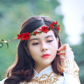 BESTOYARD Bridal Flower Garland Headdress Hair Ornaments Flower Crown Wedding Dance Costume Hair Wreath Head Wreath Bride Kids Photo Shooting Set of 6