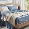 Andency Grayish Blue King Size Sheets Set, 100% Viscose Derived