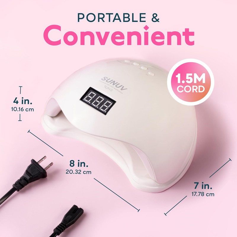 SUNUV UV Light for Nails, UV LED Nail Lamp with