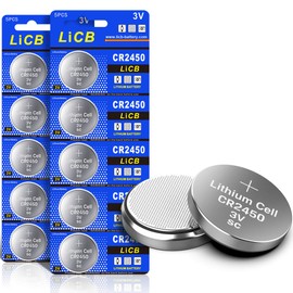 LiCB 10 Pack CR2450 Battery 3V Lithium CR 2450