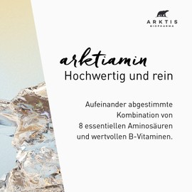 Arktis BioPharma Arktiamin – 160 Kapseln mit Aminosäuren und B-Vitaminen, vegan, hochdosiert, 785 mg je Kapsel, Laborgeprüft, ideal zur Unterstützung der Darmschleimhaut
