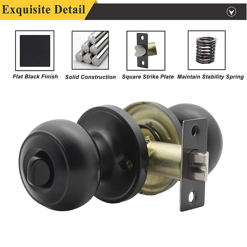 Probrico Bathroom Door Knobs, 10 Pack Interior Door Handles Privacy