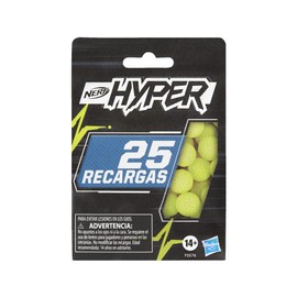 Hasbro, Nerf Hyper - Set de Dardos de Repuesto, Incluye 25 Dardos Compatibles con Todos los lanzadores de Dardos Hyper para Niños y Niñas a Partir 14+ Años