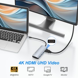 USB C Hub 8-in-1, 10Gbps USB Hub with 4K HDMI,100W Power Delivery