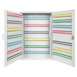 Durabox 200 Position Steel Key Cabinet - Organize and Secure Key Storage Lock Box with Numbered Hooks and Tags for Valets, Hotel, Office, Car Dealerships and More (K200) (Light Grey)