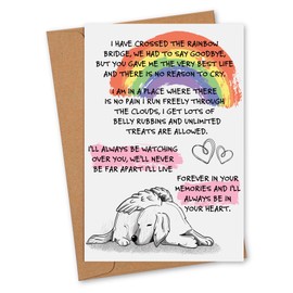 FLAGISTA Pet Dog Bereavement Sympathy Card, Rainbow Bridge Condolence for Dog Loss (Pet Loss Card 01)