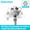 DURATECH 1/4" Drive Flex-Head Ratchet, 72-Tooth Ratchet Wrench, Quick-release, Reversible