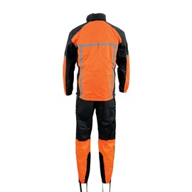 Milwaukee Leather MPM9510 Men's Black and Orange Motorcycle Water Resistant Rain Suit w/Hi-Vis Reflective Tape - 3X-Large