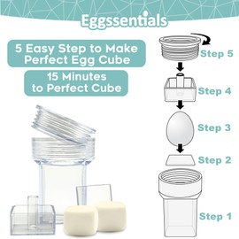 Eggssentials Pack of 3 Egg Shaper - Egg Cuber Square Egg Mold - Hard Boiled Eggs Maker for Square Boiled Eggs Egg Dicer for Eggs - Boiled Egg Mold Egg Press.