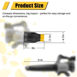 Dinftin Car Drying Nozzle Compatible for DeWalt 20V Leaf Blowers(DCBL722B DCBL722P1), Car Dryer Air Blower Nozzle Compatible for DeWalt - 8" Short Nozzle (DCE100B DCBL720P1 Not Fit)