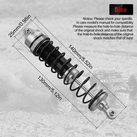 4PCS RC Shock 1:10 Aluminum Front & Rear Shocks Set Compatible with Arrma 1/10 Typhon 3S/2S, Granite 4x4, Bigrock, Senton, Replacement for AR330550, AR330551