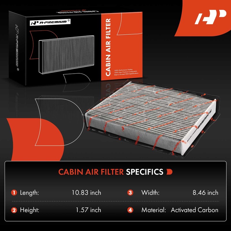 A-Premium 2-PC Cabin Air Filter with Activated Carbon Compatible with