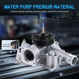 AUTOSTARSHIP AW6653 Engine Aluminum Water Pump w/Gasket Compatible with 2011-2022 Chrysler 300/ Dodge Charger Challenger Durango/Jeep Grand Cherokee 5.7L 6.4L V8