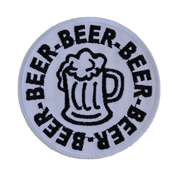 Patch, Embroidered Patch (Iron-On or Sew-On), Beer Beer Beer, Beer