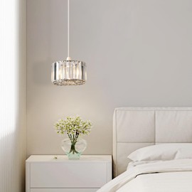 HARPER LIVING Easy Fit Pendant Shade, Chrome Ceiling Light Shade with Diameter 23cm - Modern Lampshade for Bedroom, Kitchen, Living Room