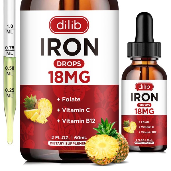 Liquid Iron Supplement for Women & Men Iron Drops Iron