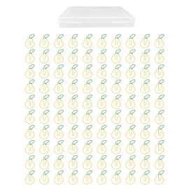 100 Pcs Shaped Paper Clips 2 Color Metal Material Light Portable Electroplating Process Easy Organizing Office Clips Pear